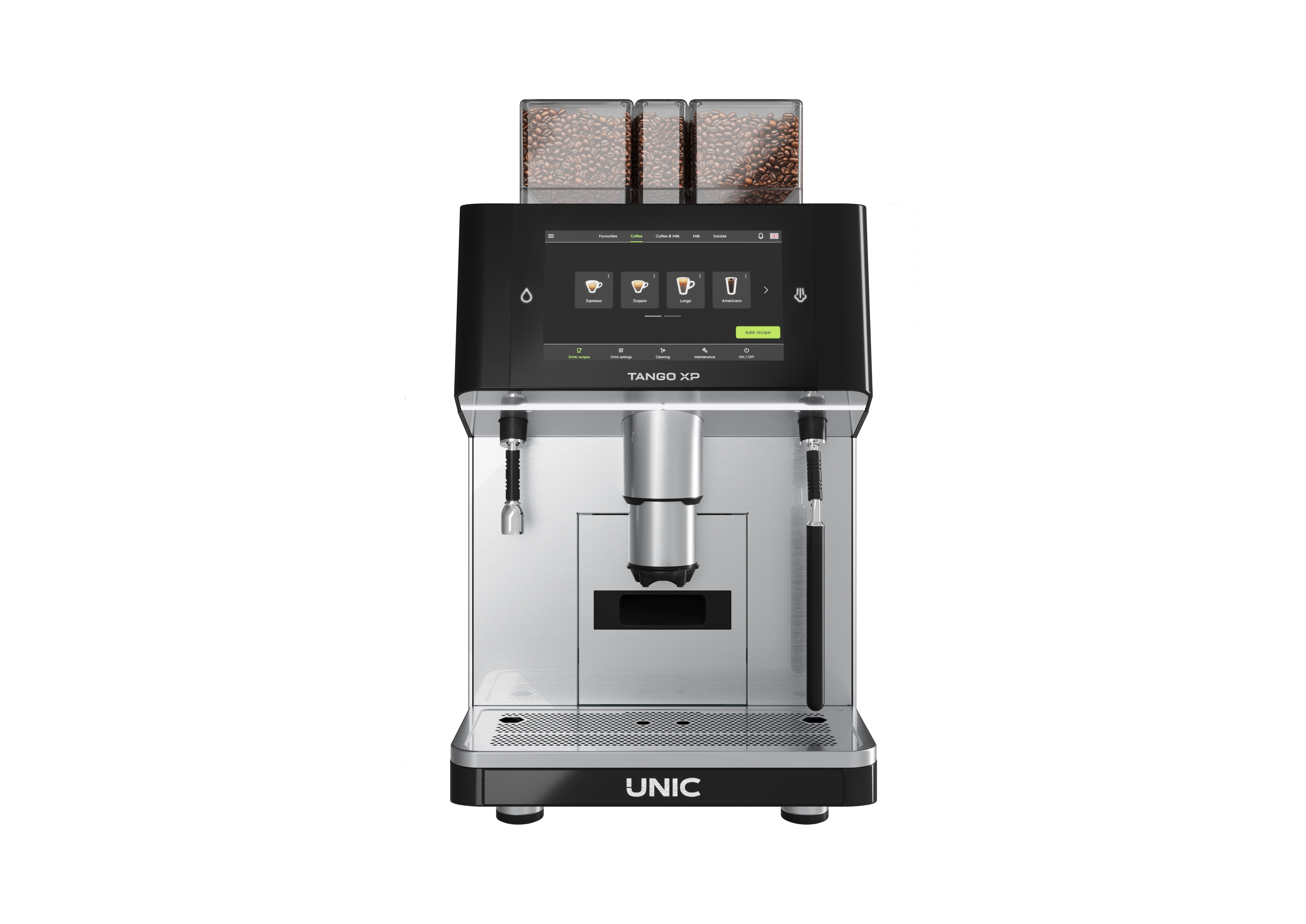 UNIC Tango Solo XP (2-Step) Super Automatic Espresso Machine, 3 Grinders