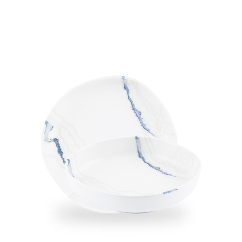 Inked Tide Accents 9" Blue Walled Bowl