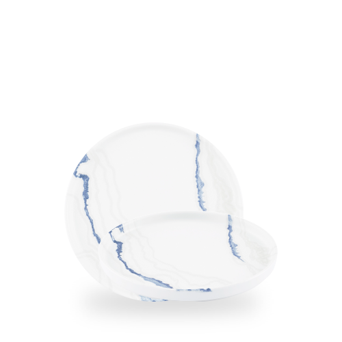 Inked Tide Accents 8 1/4" Blue Walled Plate