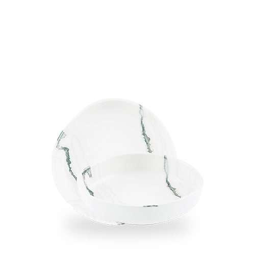 Inked Tide Accents 7 7/8" Green Walled Bowl