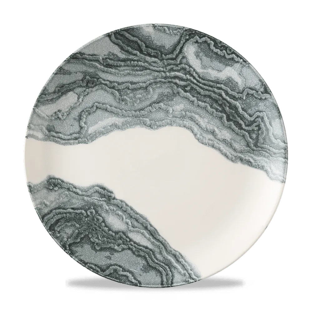 Black Evolve Coupe Plate, 11.25", Tide