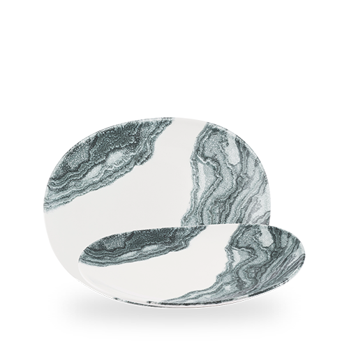Inked Tide 10 1/4" Black Organic Opal Plate