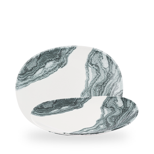 Inked Tide 11" Black Organic Opal Plate