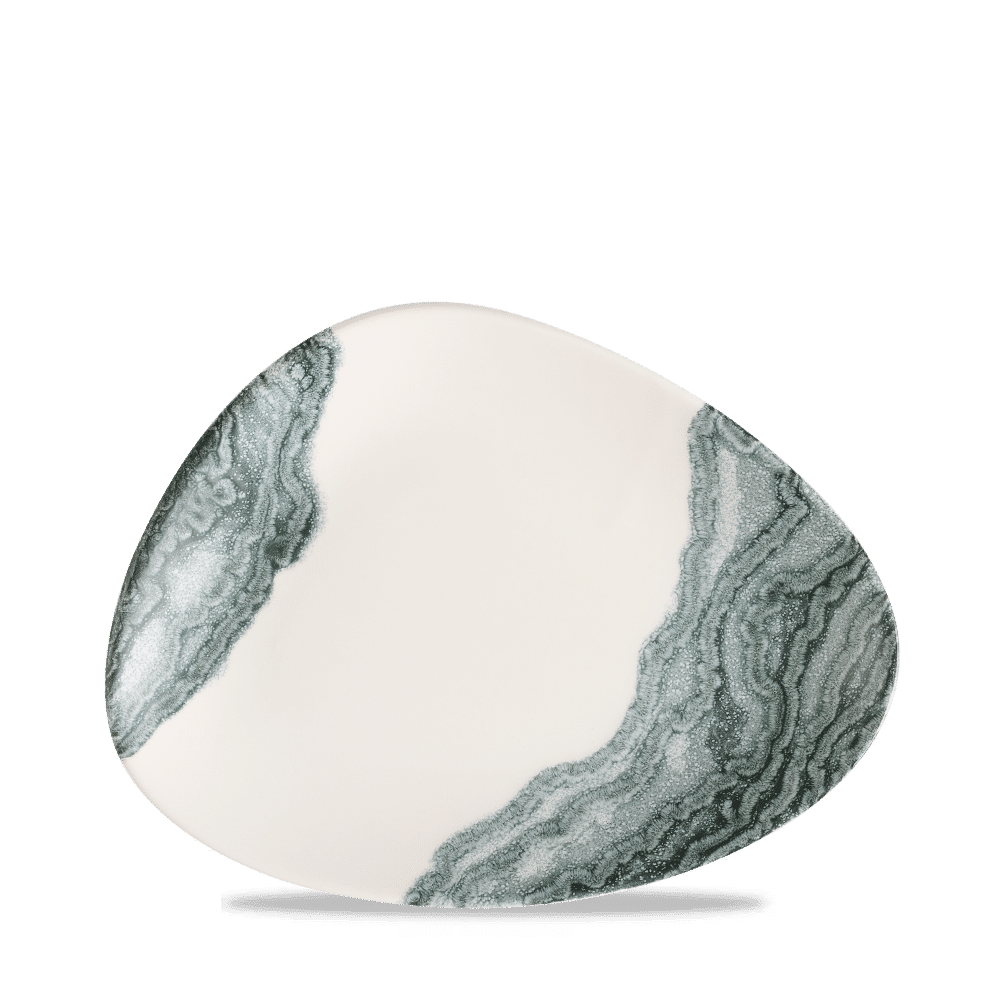 Black Triangle Chefs Plate, 10 3/8"X8", Tide