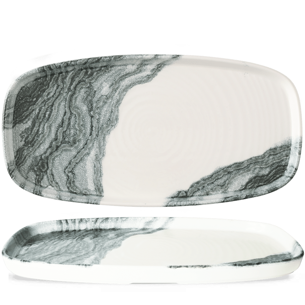 Black Oblong Chefs Plates 12 5/8X7 1/4", Tide