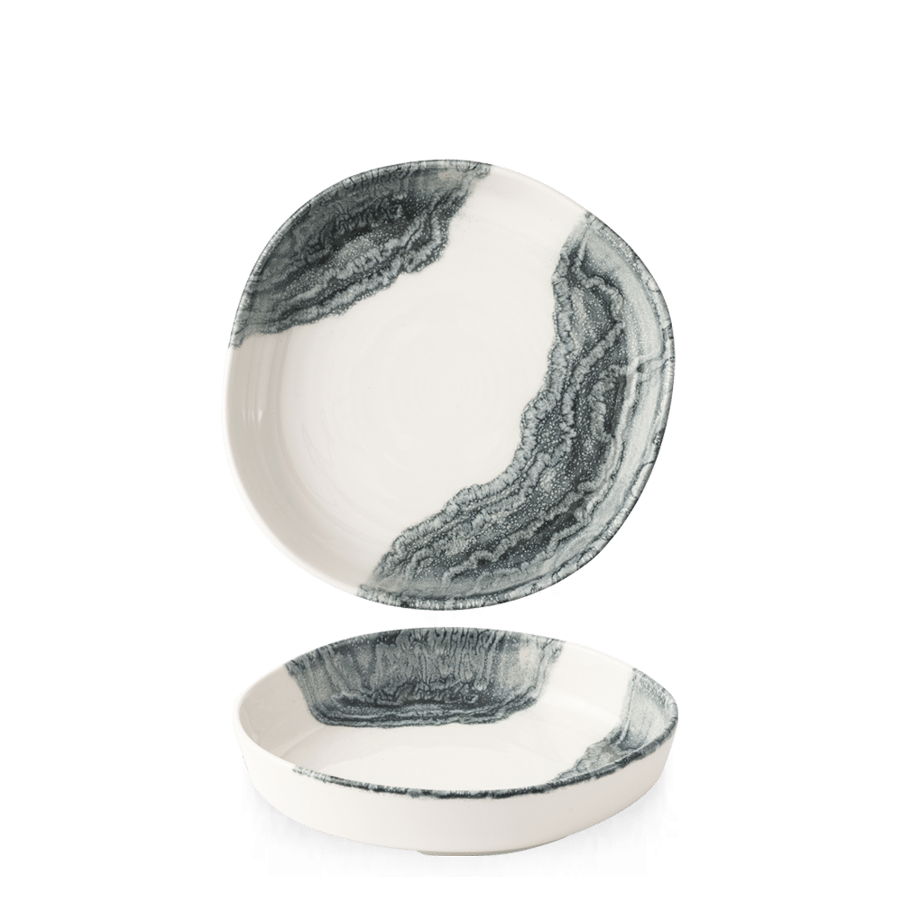 Organic Walled Bowl, 7.8", round Tide, black