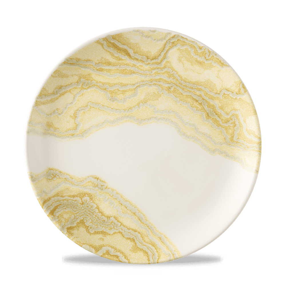 Gold Evolve Coupe Plate, 10.25", Tide