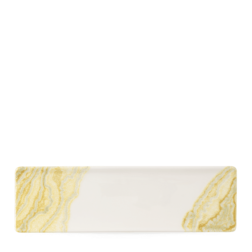 Gold Oblong Plate, 11.81" x 3.54",Tide