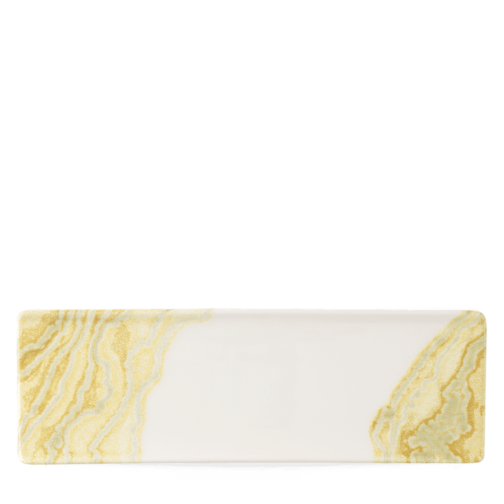 Gold Oblong Plate, 13" x 4.33",Tide