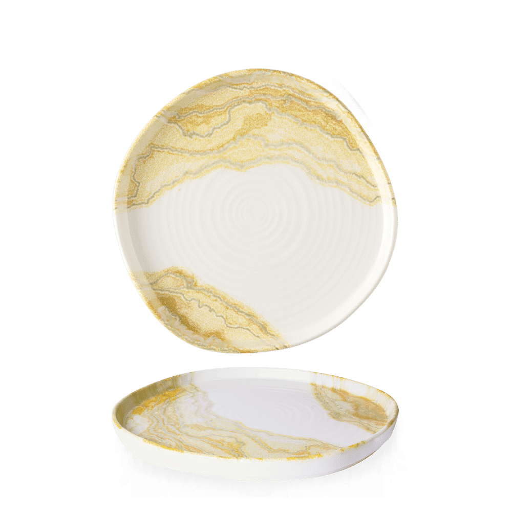 Gold Organic Walled Plate, 8 1/4", Tide