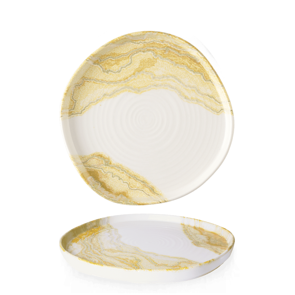 Gold Organic Walled Plate, 10 1/2", Tide