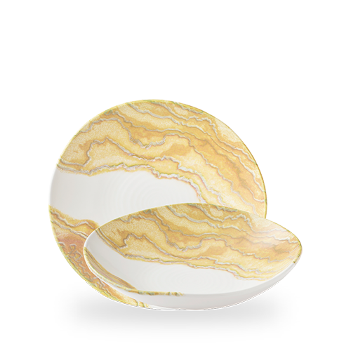 Inked Tide 9.80" Gold Bowl