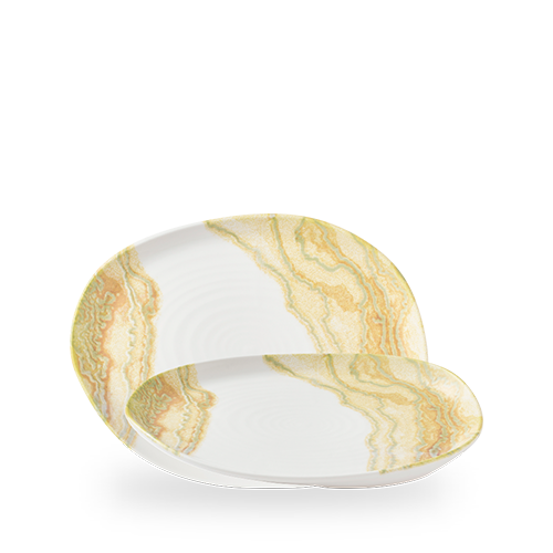 Inked Tide 10.33" x 7.80" Gold Oblong Plate