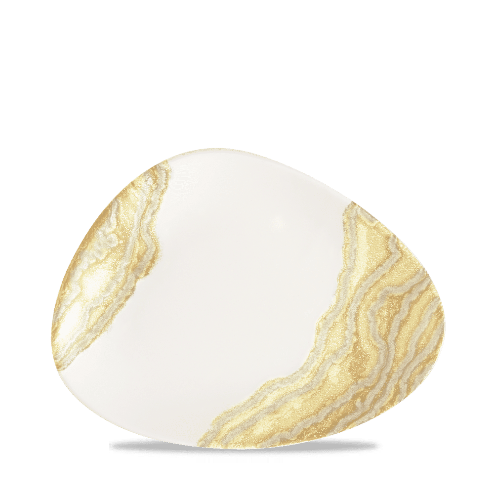 Gold Triangle Chefs Plate, 10 3/8"X8", Tide