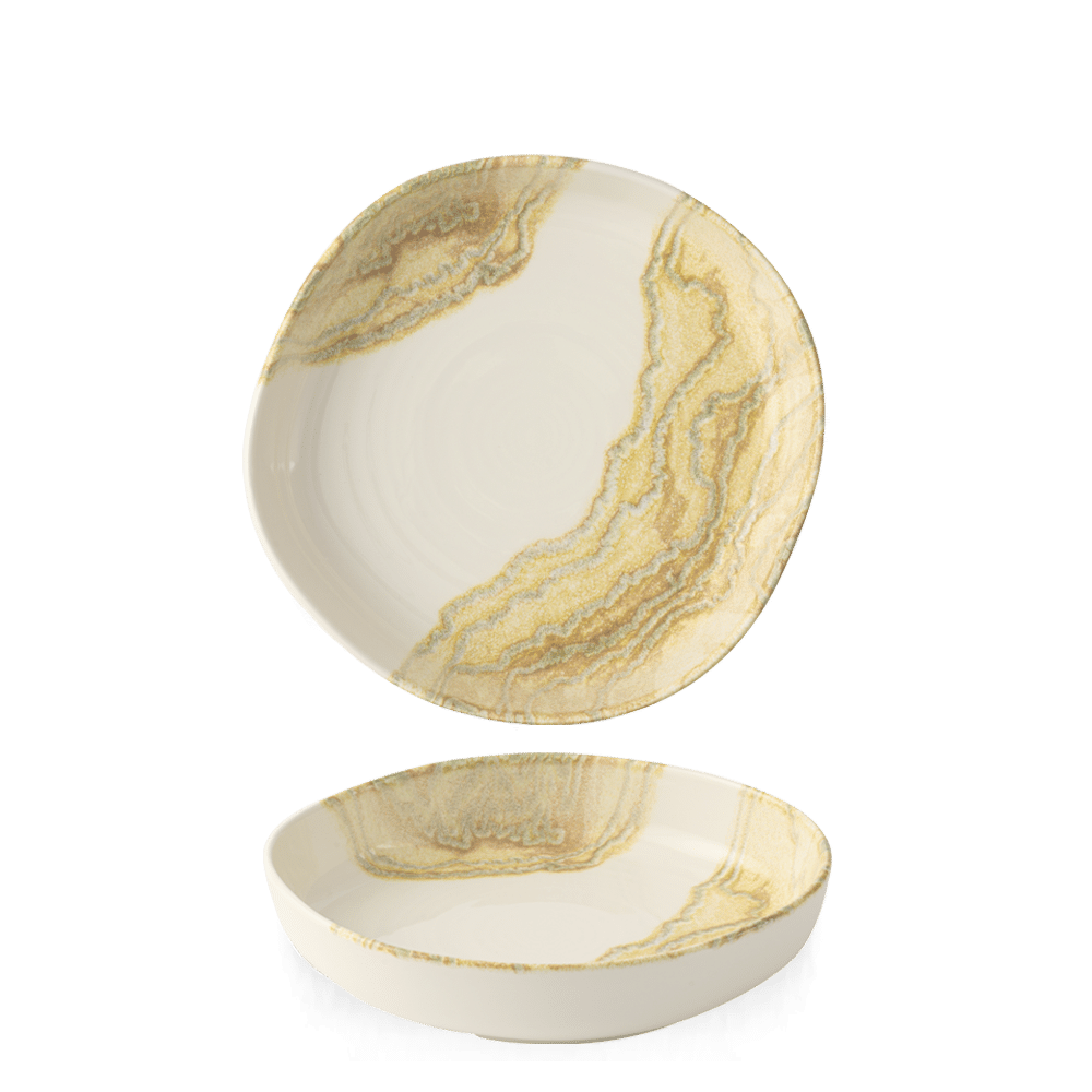 Organic Walled Bowl, 9", round Tide, gold