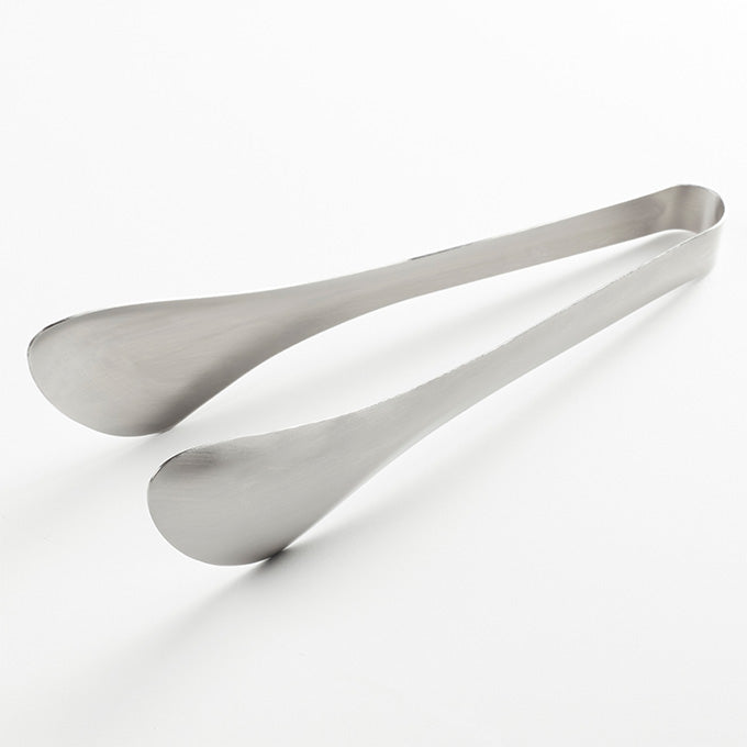 8-1/2"L Stainless Steel Serving Tongs, Satin