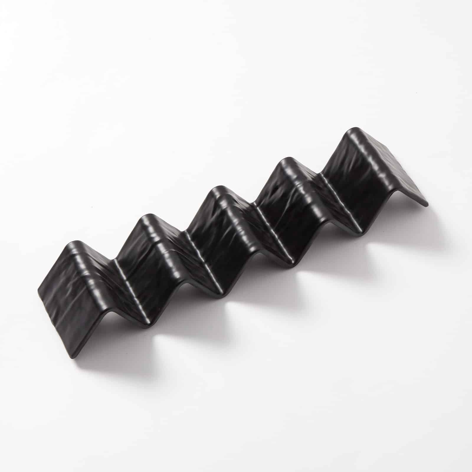 4 or 5 Compartment Faux Slate Melamine Taco Holder, Black