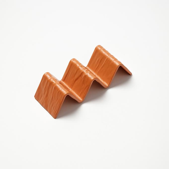 2 or 3 Compartment Melamine Taco Holder, Terra Cotta
