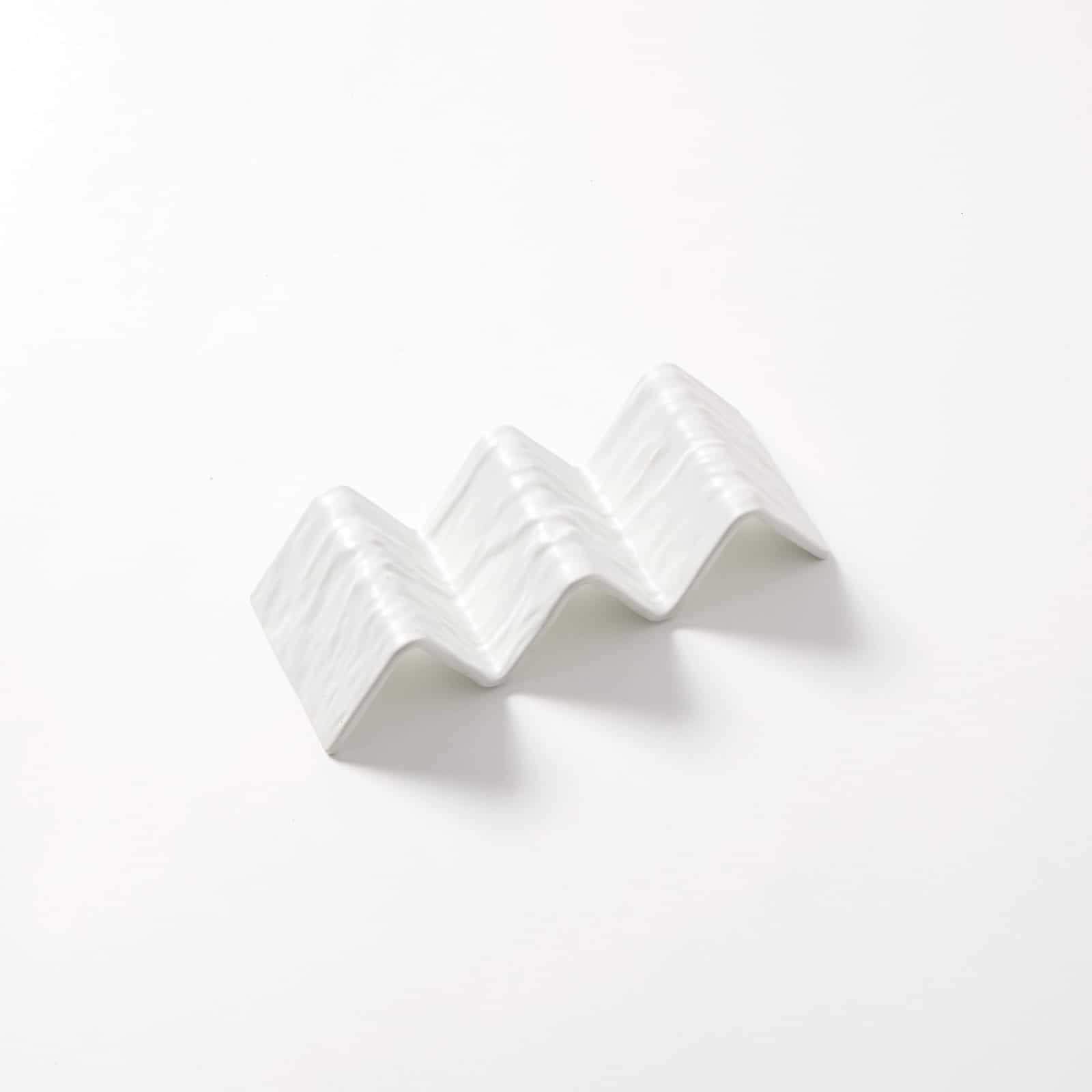 2 or 3 Compartment Faux Slate Melamine Taco Holder, White