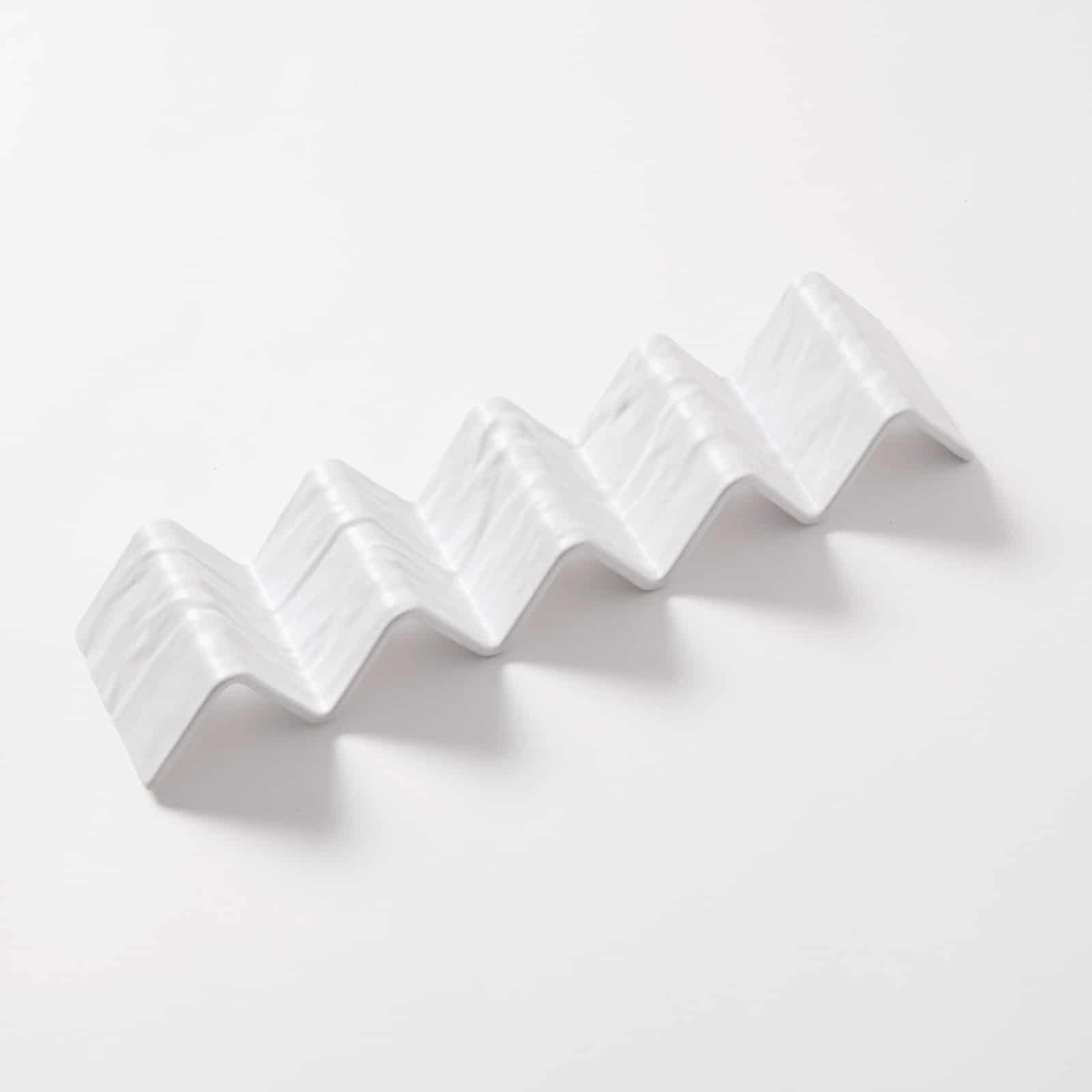 4 or 5 Compartment Faux Slate Melamine Taco Holder, White