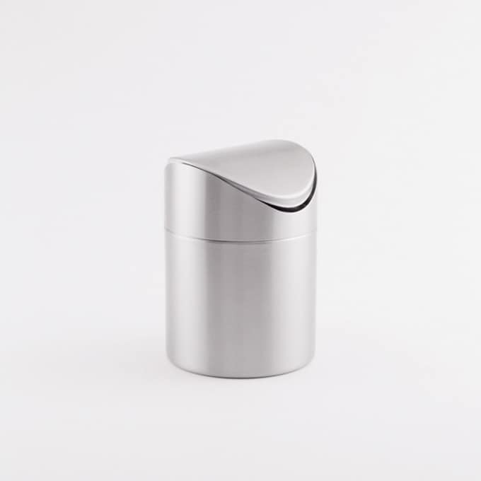 4-3/4"D x 6-5/8"H Brushed Stainless Steel Waste Bin