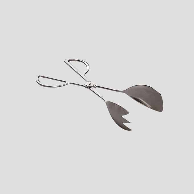 10"L Stainless Steel Salad Tongs, Spoon/Fork Design