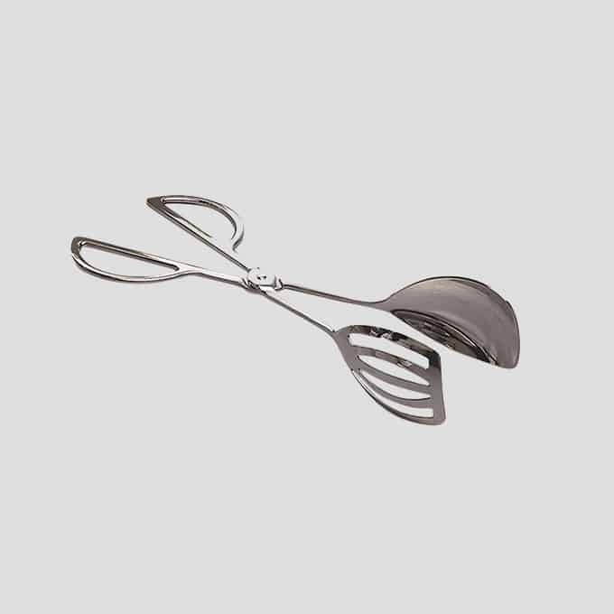 10"L Stainless Steel Salad Tongs, Spoon/Spatula Design