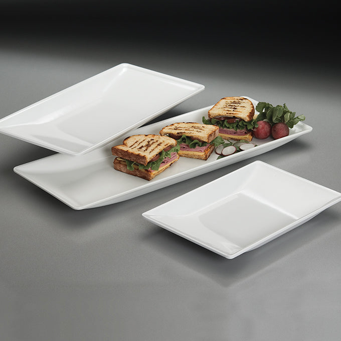 18-3/8" x 8-1/8" Trapezoid Melamine Platter, White