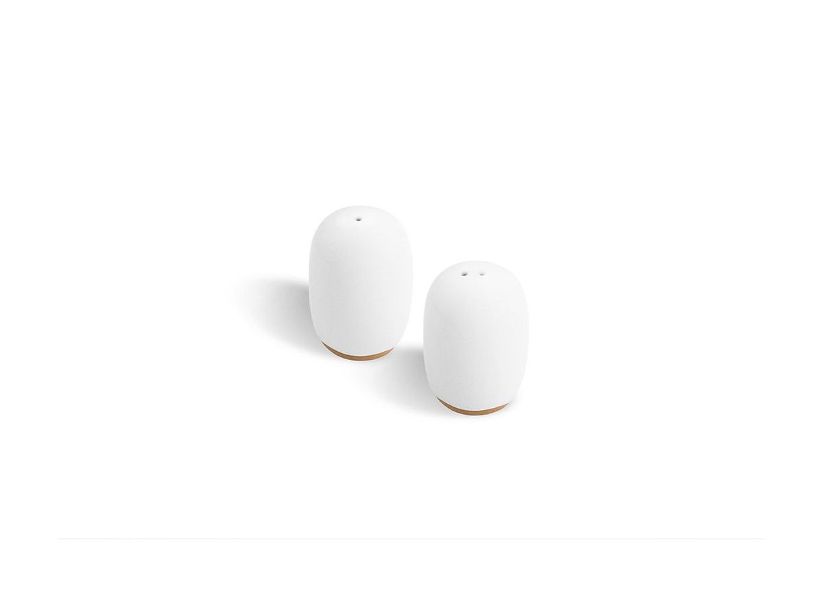 Artefact 2” White Salt & Pepper Shaker Set