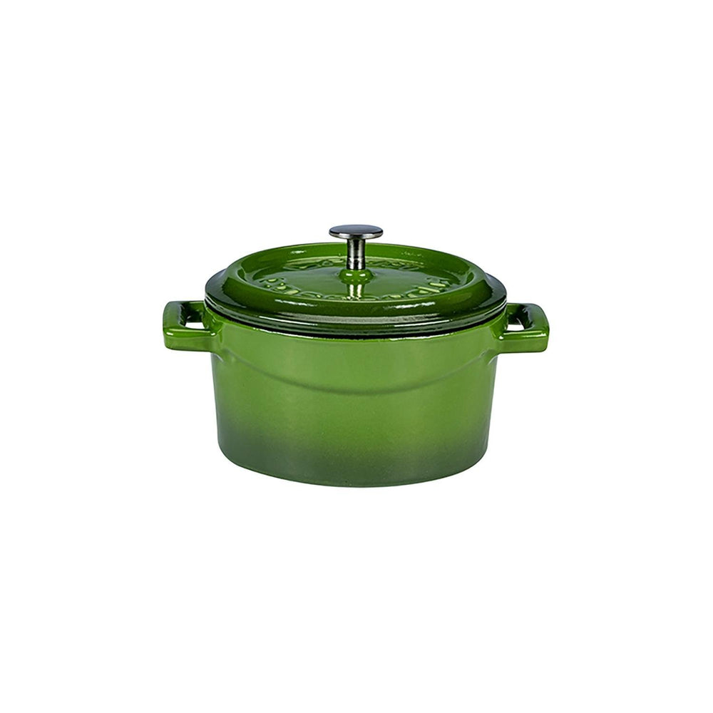 13 oz. Round Green Cast Iron Dutch Oven