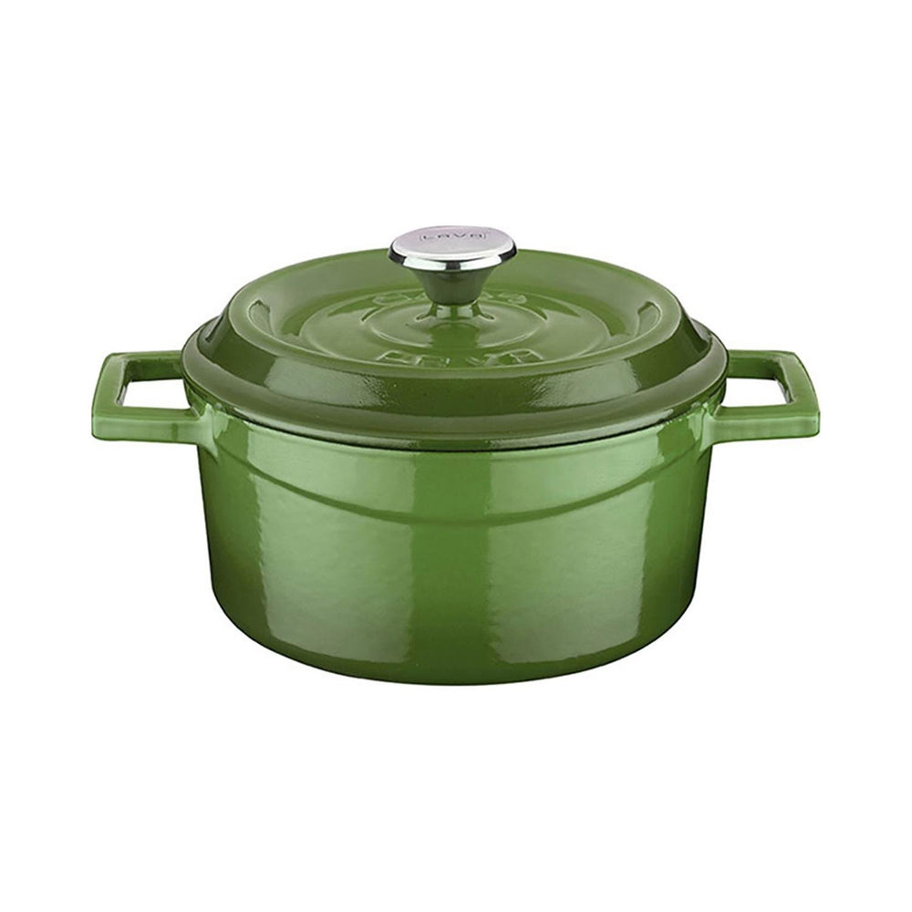 18 oz. Round Green Cast Iron Dutch Oven