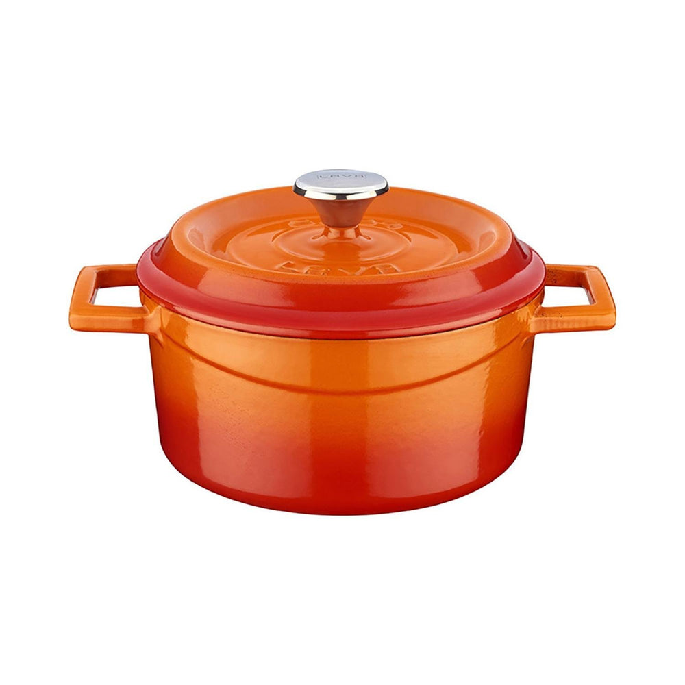 18 oz. Round Orange Cast Iron Dutch Oven