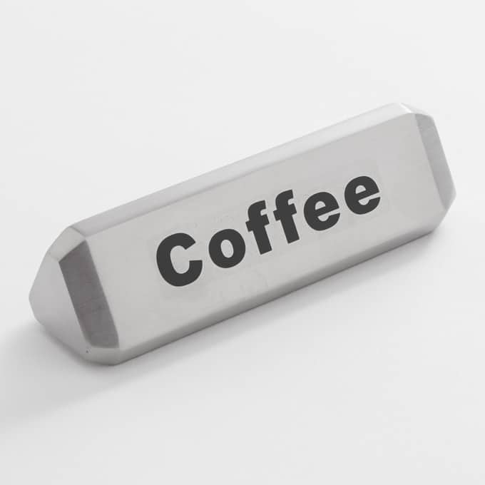 3-Sided Satin Stainless Steel Beverage Sign - Coffee, Decaf, Hot Water
