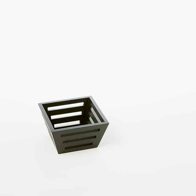 5" x 3"H Square Tapered Bread Basket, Birch Wood