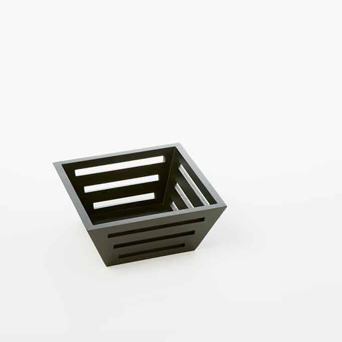 7" x 3-1/4"H Square Tapered Bread Basket, Birch Wood