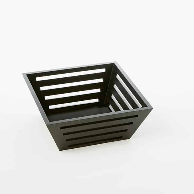 9-1/2" x 4"H Square Tapered Bread Basket, Birch Wood
