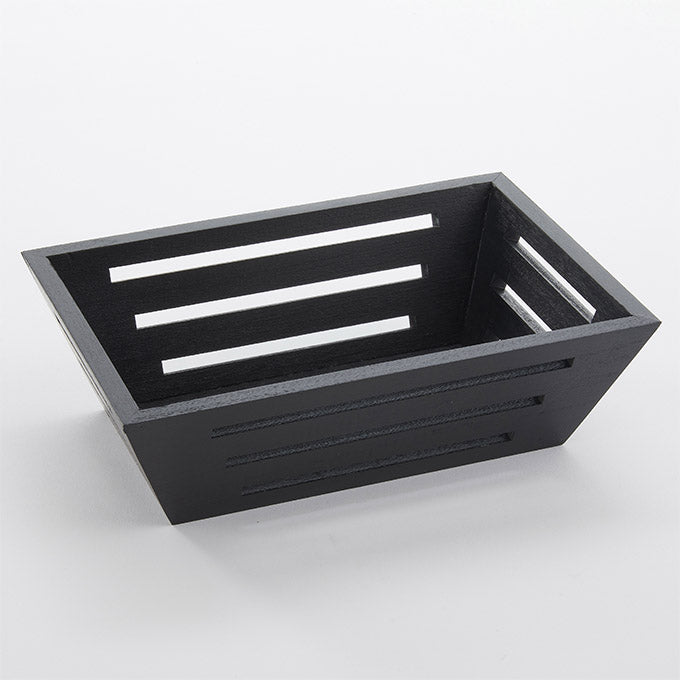 9-1/4"L x 6-1/4"W x 3"H Rectangular Tapered Bread Basket, Birch Wood