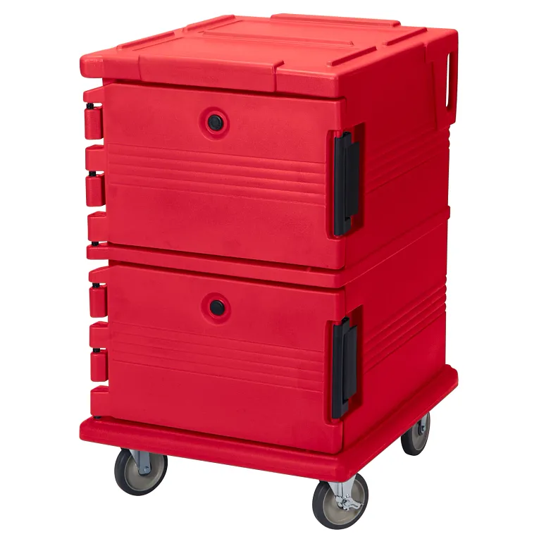 Ultra Camcart® Hot Red Insulated Food Pan Carrier, Front-Loading, Holds 16 Pans