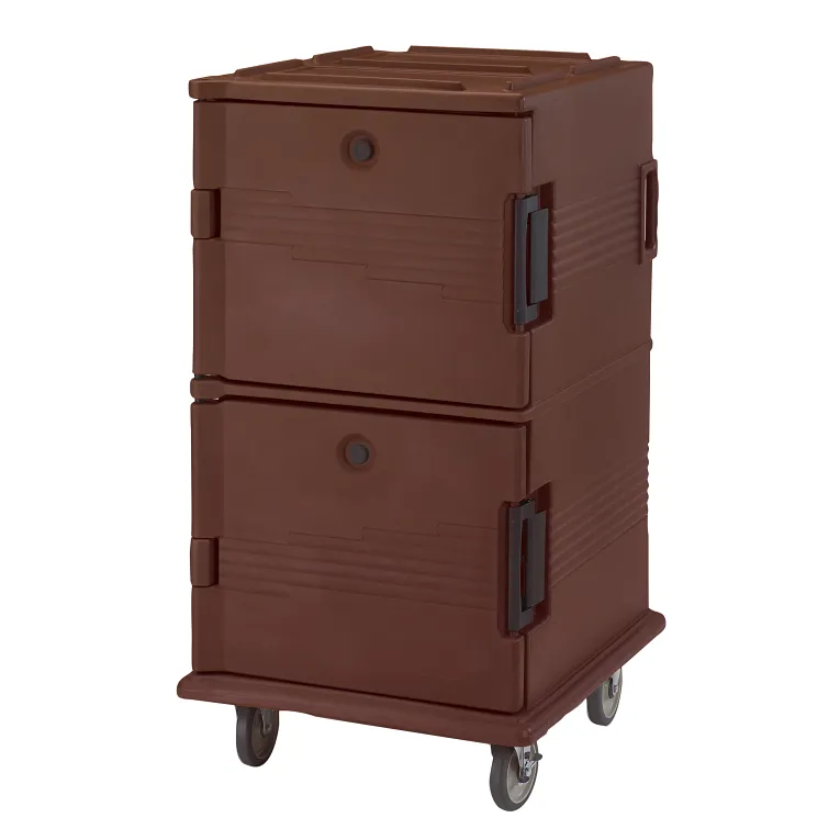 Ultra Camcart® Dark Brown Insulated Food Pan Carrier, Front-Loading, Holds 24 Pans