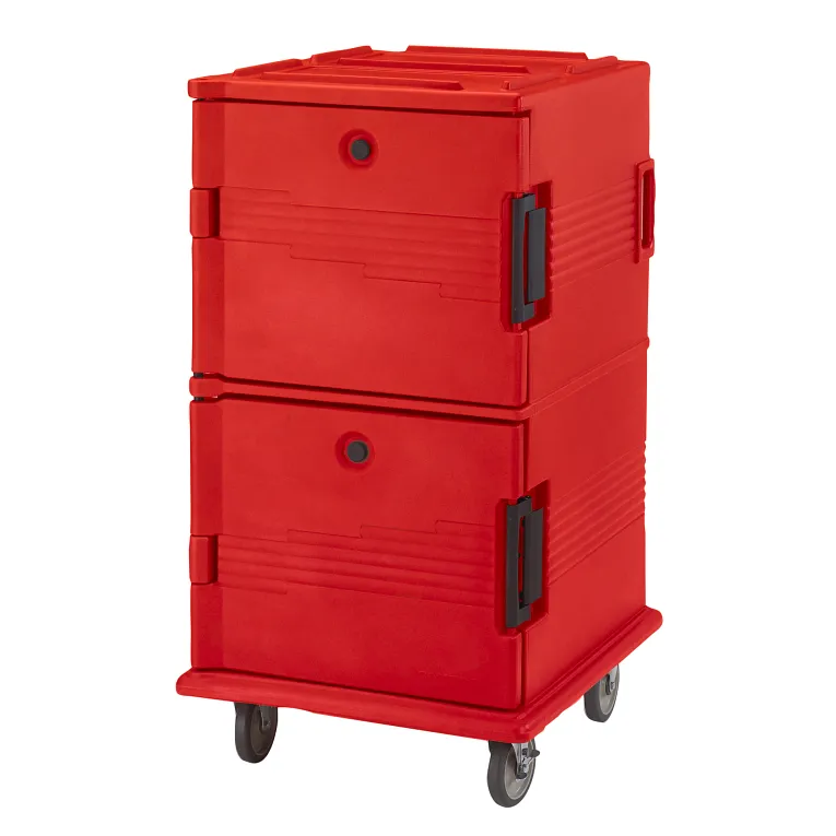 Ultra Camcart® Hot Red Insulated Food Pan Carrier, Front-Loading, Heavy Duty, Holds 24 Pans