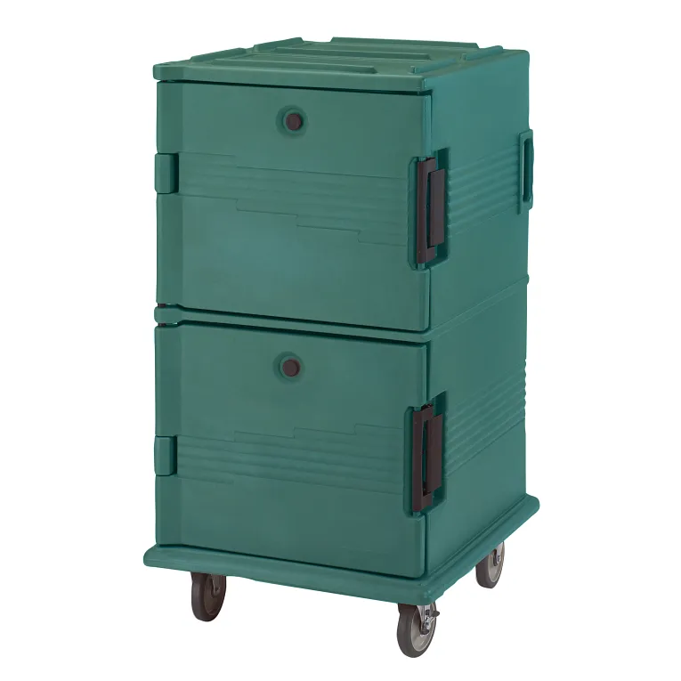 Ultra Camcart® Green Insulated Food Pan Carrier, Front-Loading, Security Package, Holds 24 Pans