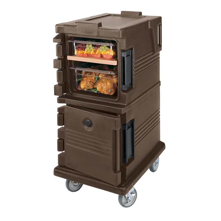 Ultra Camcart® Dark Brown Insulated Food Pan Carrier, Front-Loading, Holds 8 Pans