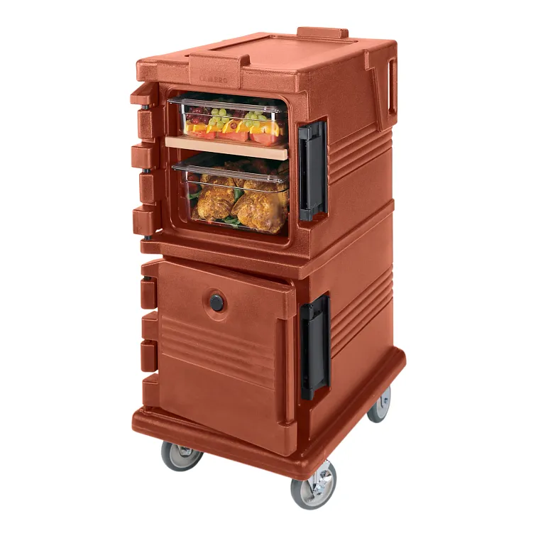 Ultra Camcart® Brick Red Insulated Food Pan Carrier, Front-Loading, Holds 8 Pans