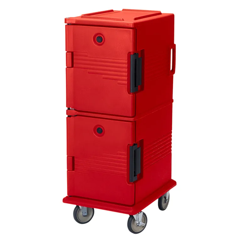 Ultra Camcart® Hot Red Insulated Food Pan Carrier, Front-Loading, Security Package, Holds 12 Pans