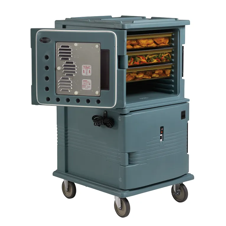 Ultra Camcart® Slate Blue Heated Food Pan Carrier, Front-Loading, Heavy Duty, Holds 24 Pans - 110V