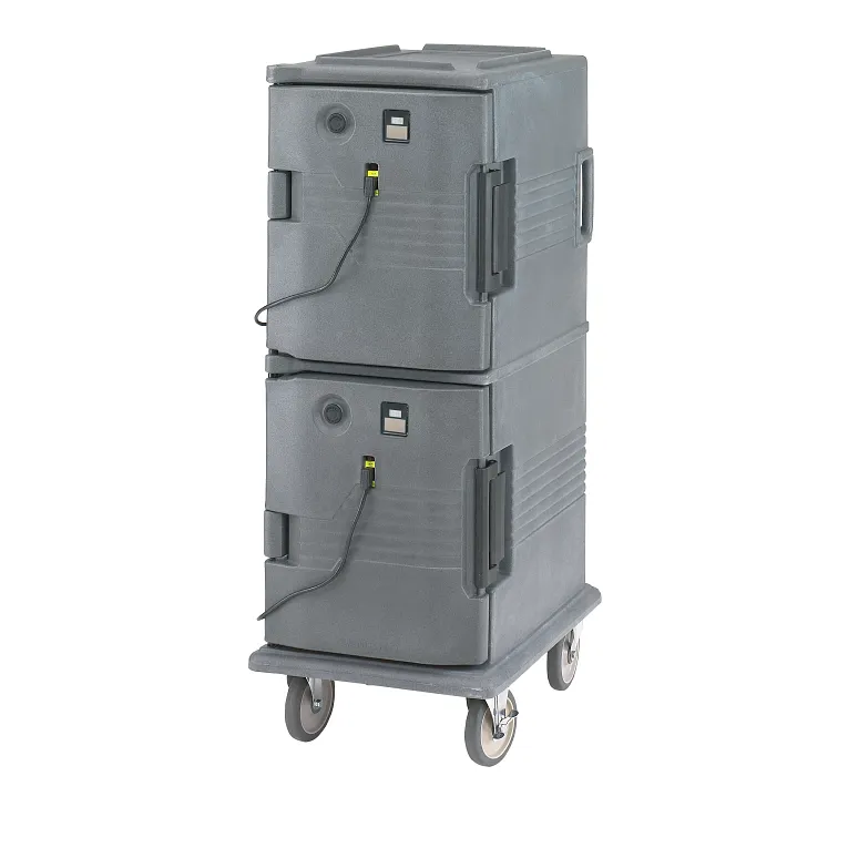 Ultra Camcart® Granite Gray Heated Food Pan Carrier, Front-Loading, Holds 12 Pans - 110V