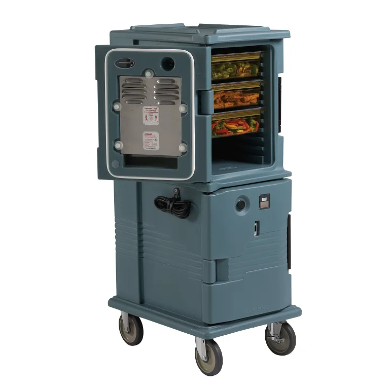 Ultra Camcart® Slate Blue Electric Hot Top / Passive Bottom Food Holding Cabinet, Holds 12 Pans - 110V