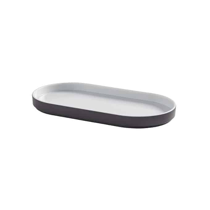 10-1/2" x 5-1/4" Oval Melamine Platter, Graphite