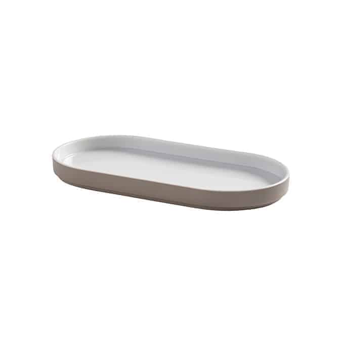 10-1/2" x 5-1/4" Oval Melamine Platter, Mocha