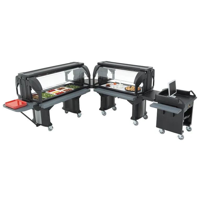 Versa 6ft Cold Buffet Heavy Duty Casters Black
